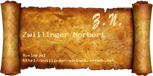 Zwillinger Norbert névjegykártya
